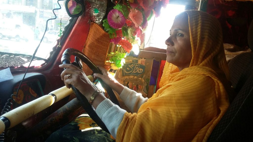 Shamim Akhtar, Pakistani female truck driver : Photo By News Lens Pakistan /