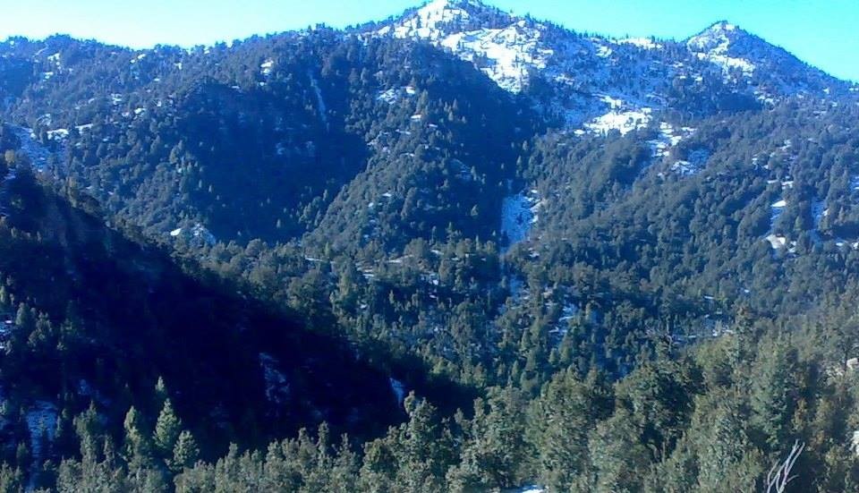 Post-exodus snow covered rich Pirghar hills view in South Waziristan tribal region.