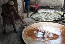 Jaggery (Gurr) making is still a substitute of sugar industry in KP